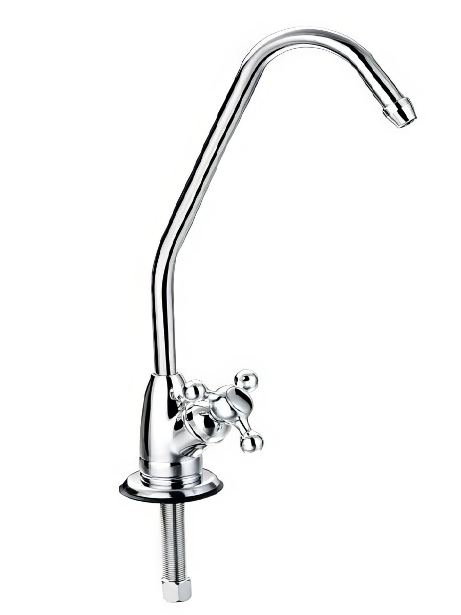 Кран питьевой воды Raifil F-06-2BC-L SILVER 1/4” с керамическим переключателем для обратного осмоса